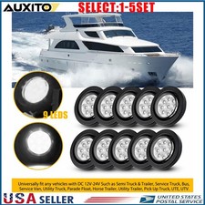 White Round LED Side Marker Clearance Lights 2