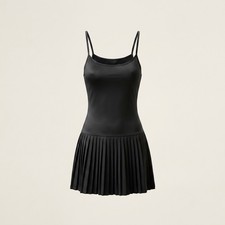 VTG Calvin Klein Swimwear Swimsuit 4 Black Pleated Spaghetti Strap Made in US