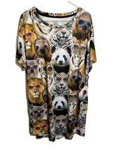 secret treasures womens short sleeve sleep shirt pockets size small medium