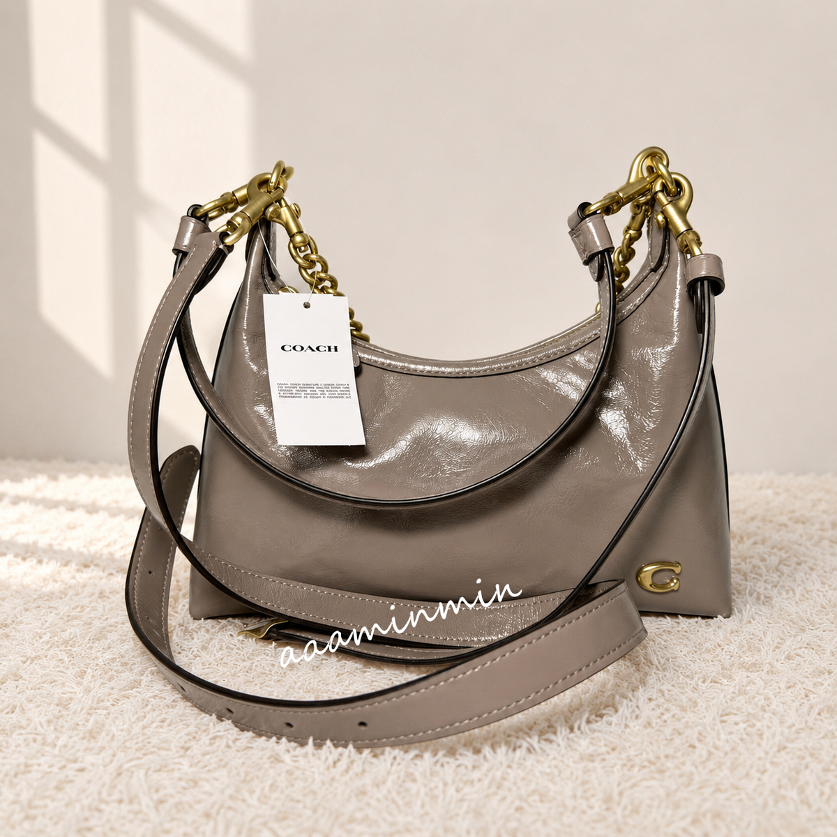 NWT CAD75 COACH Juliet Shoulder Bag 25 Brass/Ash | eBay