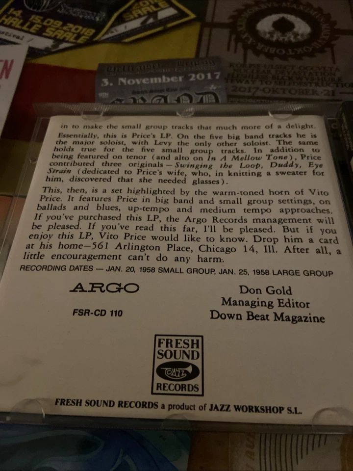 Swimmingpool the Loop-Vito Price and Company CD in NM; Fresh Sound Rec. - Jazz - Bild 3 von 4