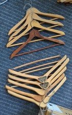 Hangers Wooden 9 Pc Lot Antique Type Vintage Style 97 Year Old Grandma Clearance