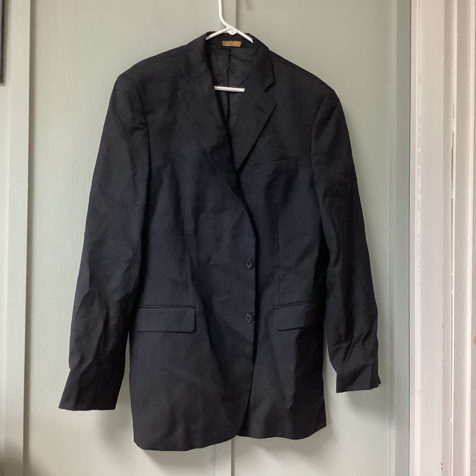 Brooks Brothers 346 Blazer Mens Size 44L Wool Two Button Buttons Black Lined thumbnail 2