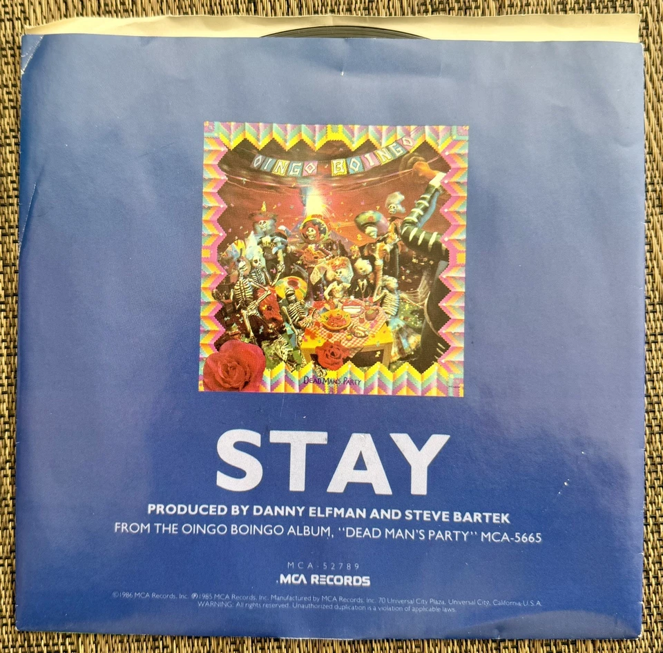 Oingo Boingo - Stay / Heard Somebody Cry - MCA MCA-52789 M PS - Image 2 of 4