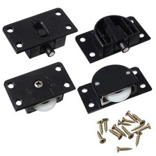 2 Sets Sliding Cabinet Door Hardware Black Sliding Cabinet Hardware Component...