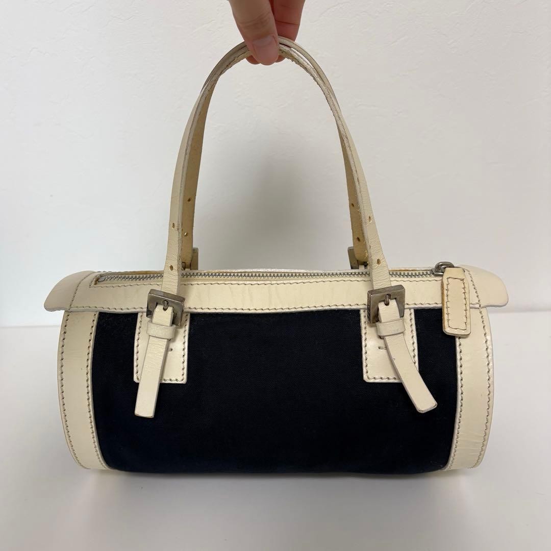 FENDI Hand Bag Tote Purse Logo Leather Navy Authentic thumbnail 24