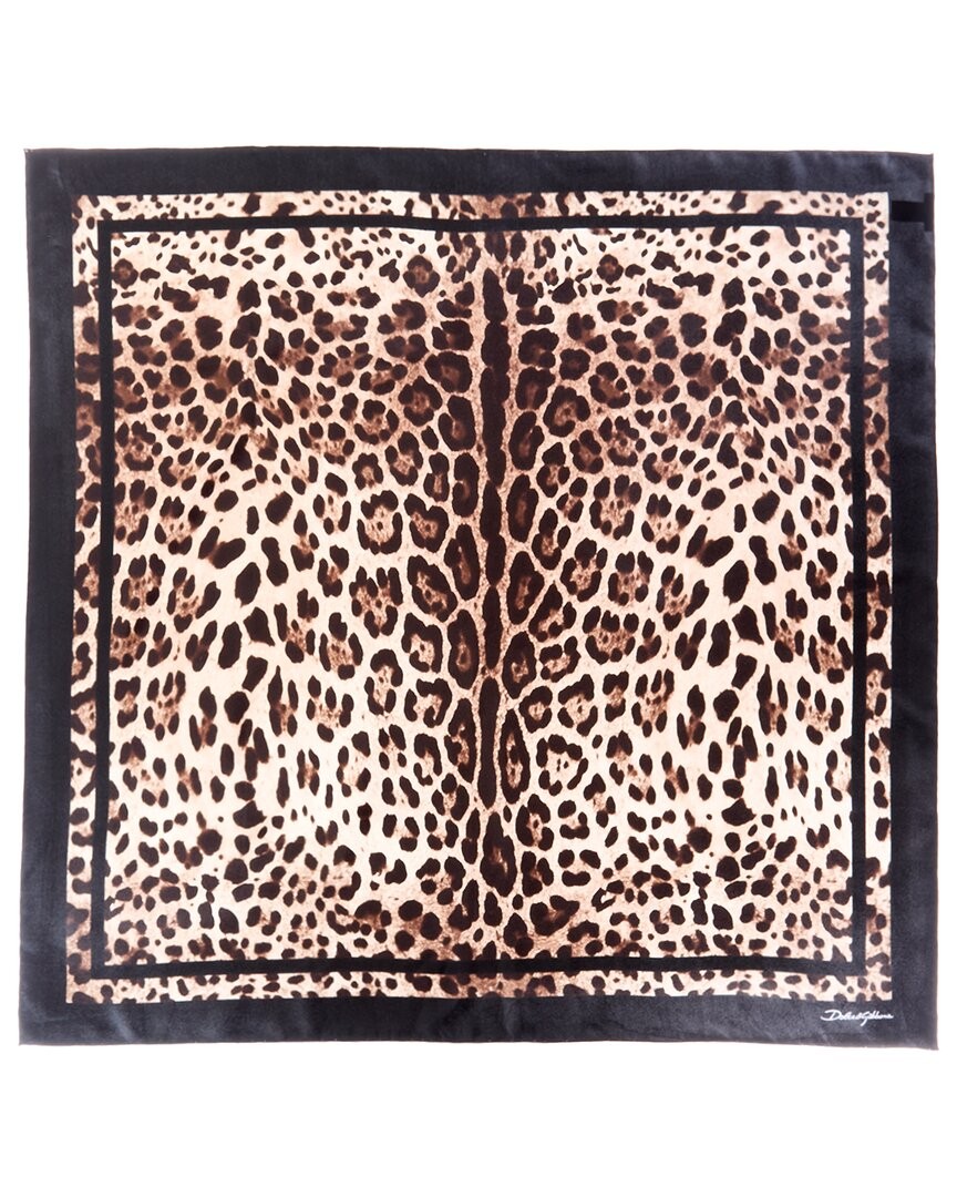 Dolce & Gabbana Printed Silk Twill Scarf Women's Brown