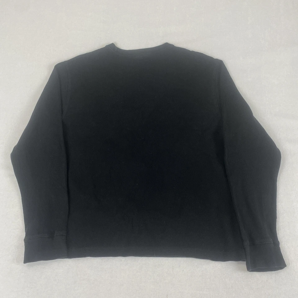 Camisa Gap Y2K Patinador Grunge Tejido Waffle Térmica Negra Azul Rayas Manga Larga Foto 2 de 4