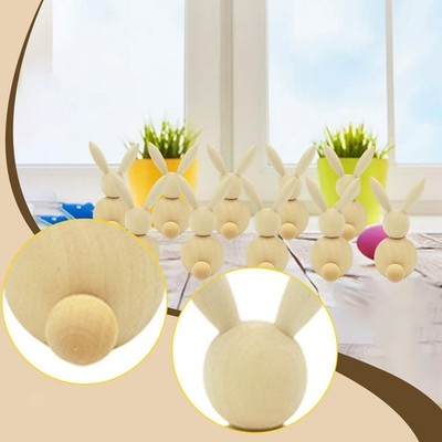 10 Stck. Ostern unvollendete Holzklammer Puppen Figuren, unbemalte Osterklammer Puppe