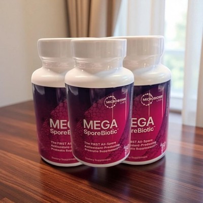 3PCS-Microbiome Labs Mega SporeBiotic 60 CAPSULES Probiotic SUPER FRESH.