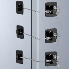 Heavy Duty Refrigerator Lock with Key - 3 Pack Child Safety Locks