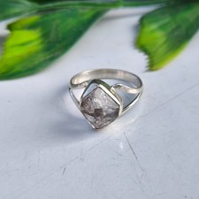 Herkimer Diamond Gemstone Ring 925 Sterling Silver Anniversary Gift Ring PG9056