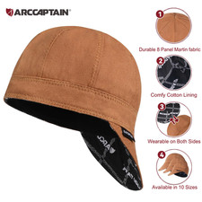 ARCCAPTAIN Schwei&szlig;erm&uuml;tze Wendbar Schwei&szlig;erkappe 8-Panel 100% Baumwolle Schut...