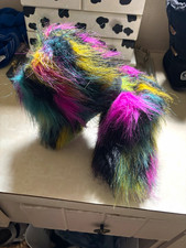 UGG Fluff Yeah Women's Multicolor Faux Fur Slide Slippers Open Toe US 7