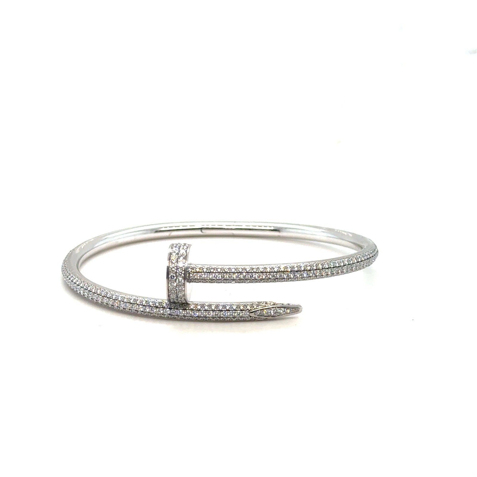 Cartier Juste Un Clou White Gold Pave Size 16 Bangle image 4