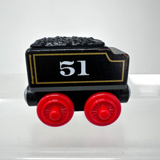 Thomas Friends Wooden Railway Hiros Tender Train Wood Engine Black Car Cargo