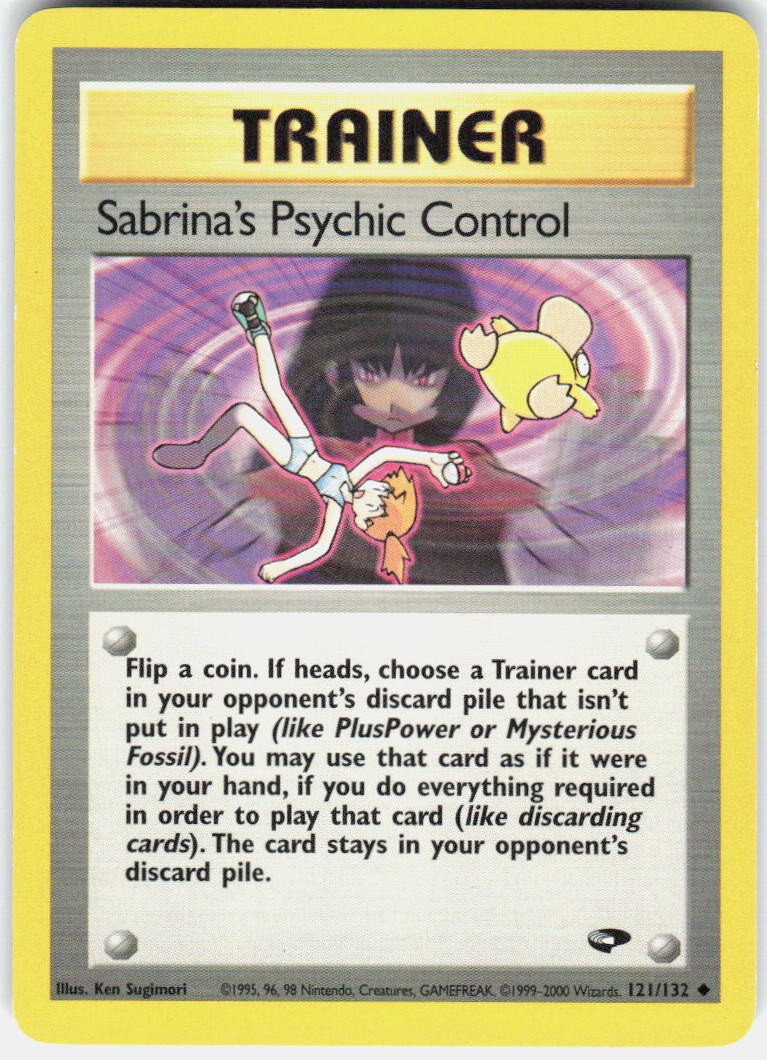 Sabrina's Psychic Control 121/132 Uncommon Gym Challenge Pokemon Unlimited LP