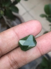 Natural Nephrite Jade Gemstone 8CT Faceted Cu...