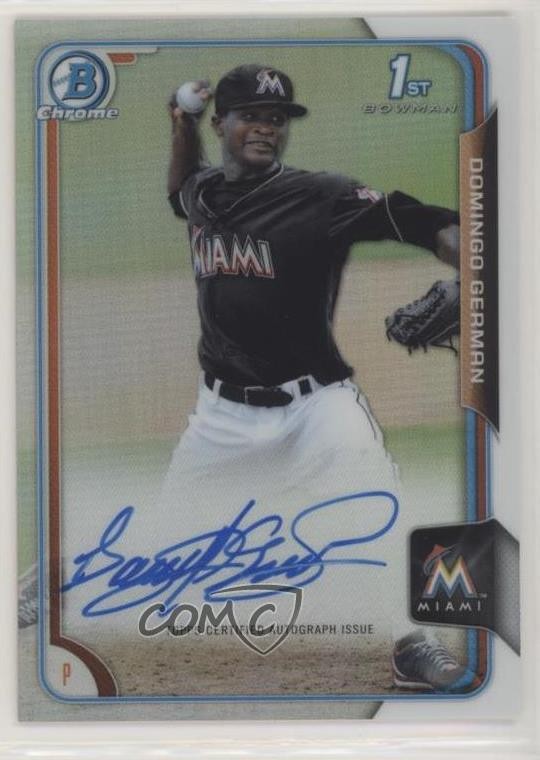 2015 Bowman Chrome Prospects Refractor 220/499 Domingo German #BCAP-DGE Auto 7c5