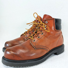 Vintage Red Wing Work Boots Womens 8B, SuperSole, Red Brown Leather, Made in USA