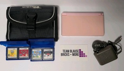 Nintendo DS Lite Authentic Coral Pink Bundle   Tested