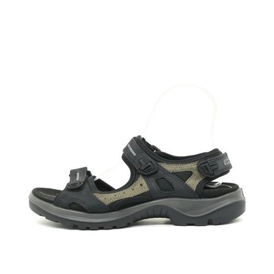 ECCO Damen Sandale EU 39 Offroad schwarz/grau Leder Verstellbare Riemen Wandern
