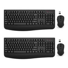 EDJO Wireless Keyboard and Mouse Combo, USB Plug  Play 2 Pack Grey-2 Pack