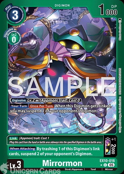 EX10-016 Mirrormon : Limited Common Foil Digimon Card : EX10: Sinister Order