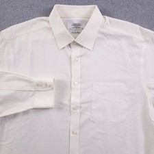 Charles Tyrwhitt Dress Shirt Mens 17.5 35 Classic Fit Non Iron Off White Cream