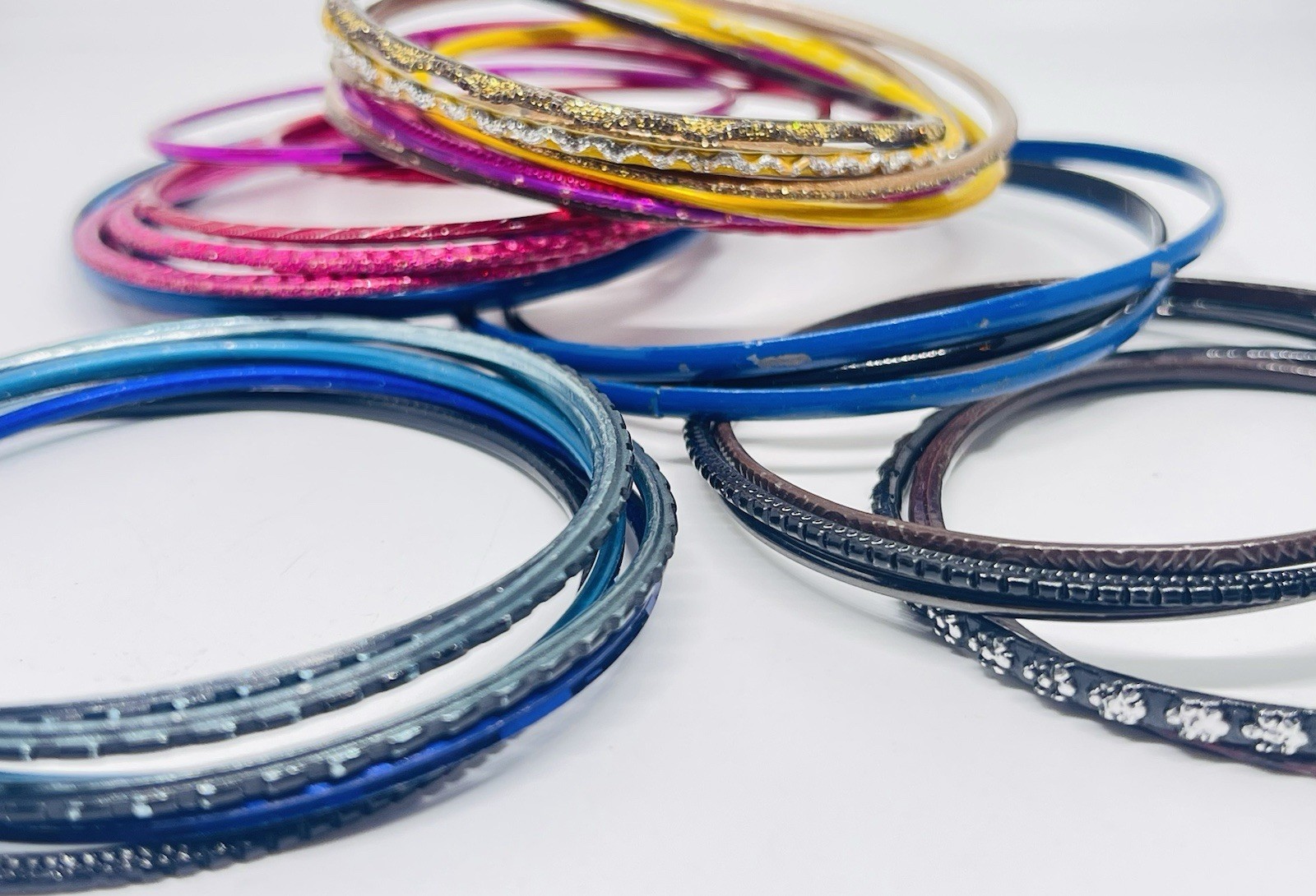 Bangle Bracelet Stack Over 30 Mixed Metallics Col… - image 3