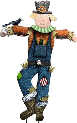 71'' x 50'' Metal Scarecrow Yard Decoration - Fall Decorations for Home Outdoor, M