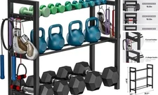 Adjustable Dumbbell Rack, Weight Storage Stand Holder for Black 3 tier