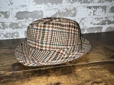 United Hatters Cap Millinery Tweed Houndstooth/Plaid Fedora Hat