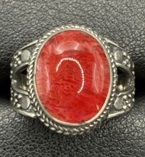 New Condition Coral Bali Style Ring 925 Size 7