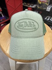 Von Dutch Trucker Hat Green Chambray Mesh SnapBack Cap NWT Brand New w/ Tags