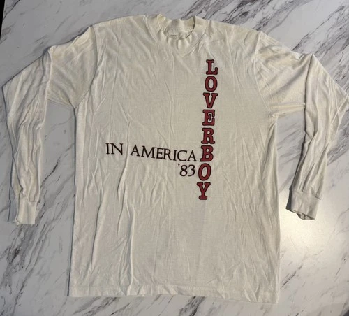 Loverboy Keep It Up In America Long Sleeve Conc 1980s vintage concert t-shirt, vintage, size XL, single stitch, B+ condition
