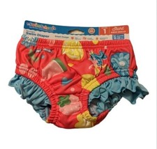 SwimSchool Reusable Swim Diaper Girls 12 mos with Elastic Waist and Leg Openings