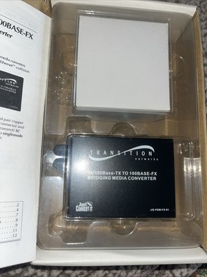 Transition Networks 10/100Base-TX to 100Base-FX Bridging Media Converter New