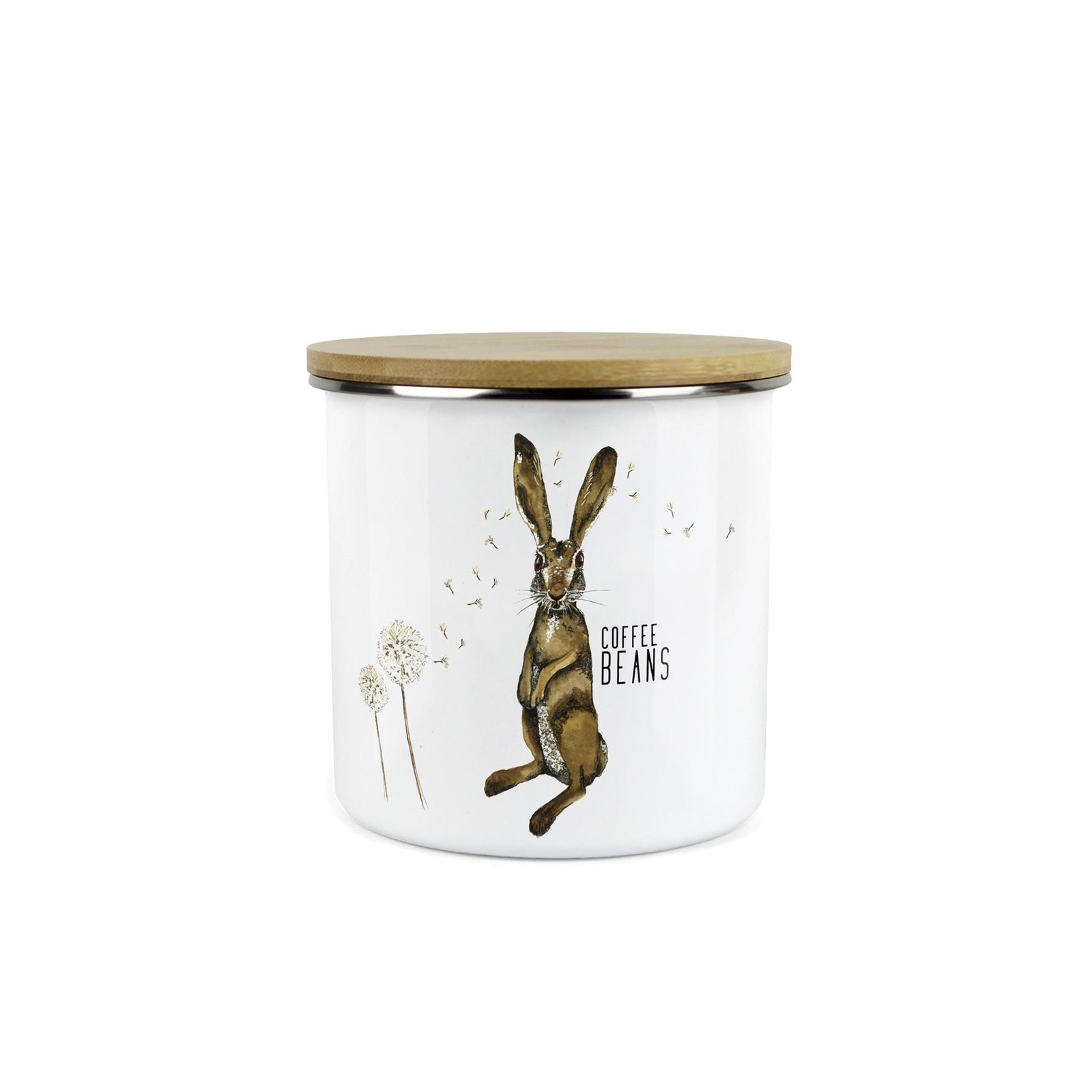 Hare & Dandelions Coffee Beans Canister - Countryside Storage Jar - Kitchen Gift