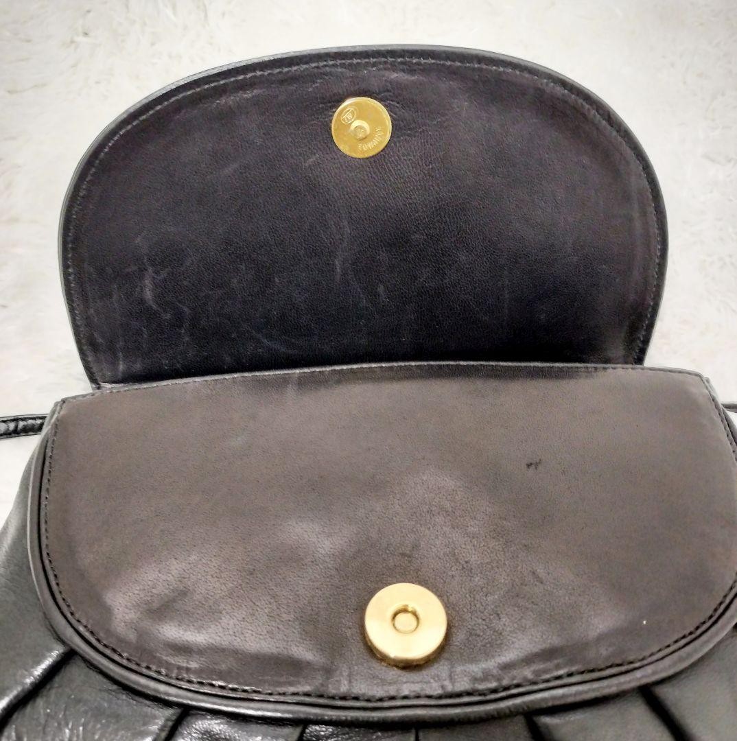 BALLY Shoulder Bag Pochette Python Embossing Blac… - image 8