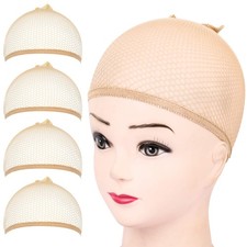 Wig Cap, 4PCS Light Brown Mesh Wig Cap Net, Closed End Hair Mesh Net Wig Caps...