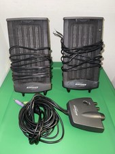 RARE 2 Black Monsoon Flat Panel Speakers Audio With Subwoofer Controller AS IS