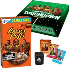 REESE’S PUFFS NFL Cereal Exclusive Bundle w/ Trading Cards & Speaker SHIPS TODAY