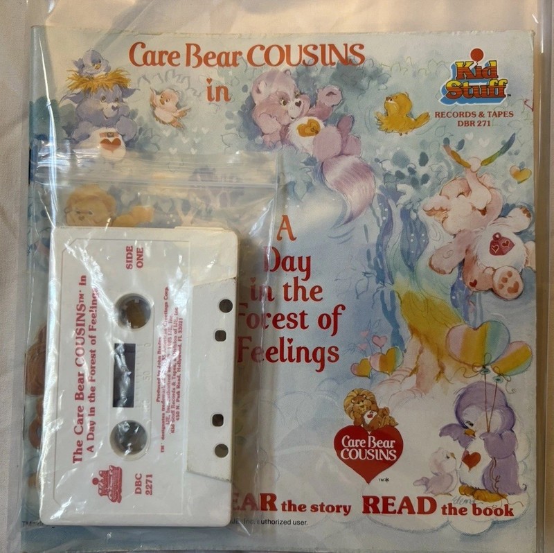 Care Bears A Day in the Forest of Feelings Paperback Book & Audio Cassette Tape