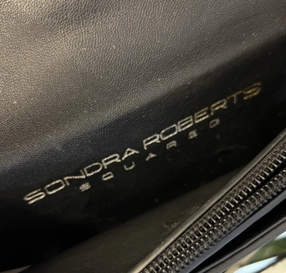 Sondra Roberts Black and Purple Snakeskin Embossed Hard Shell Crossbody Bag - Image 2 of 4