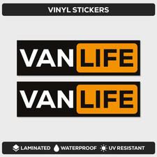 2 x VAN LIFE Funny vinyl Stickers Car Van Campervan Caravan Window Decals