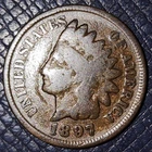 1897 Indian Head Penny/Cent (G : Slightly bent) : Comb. Shipping