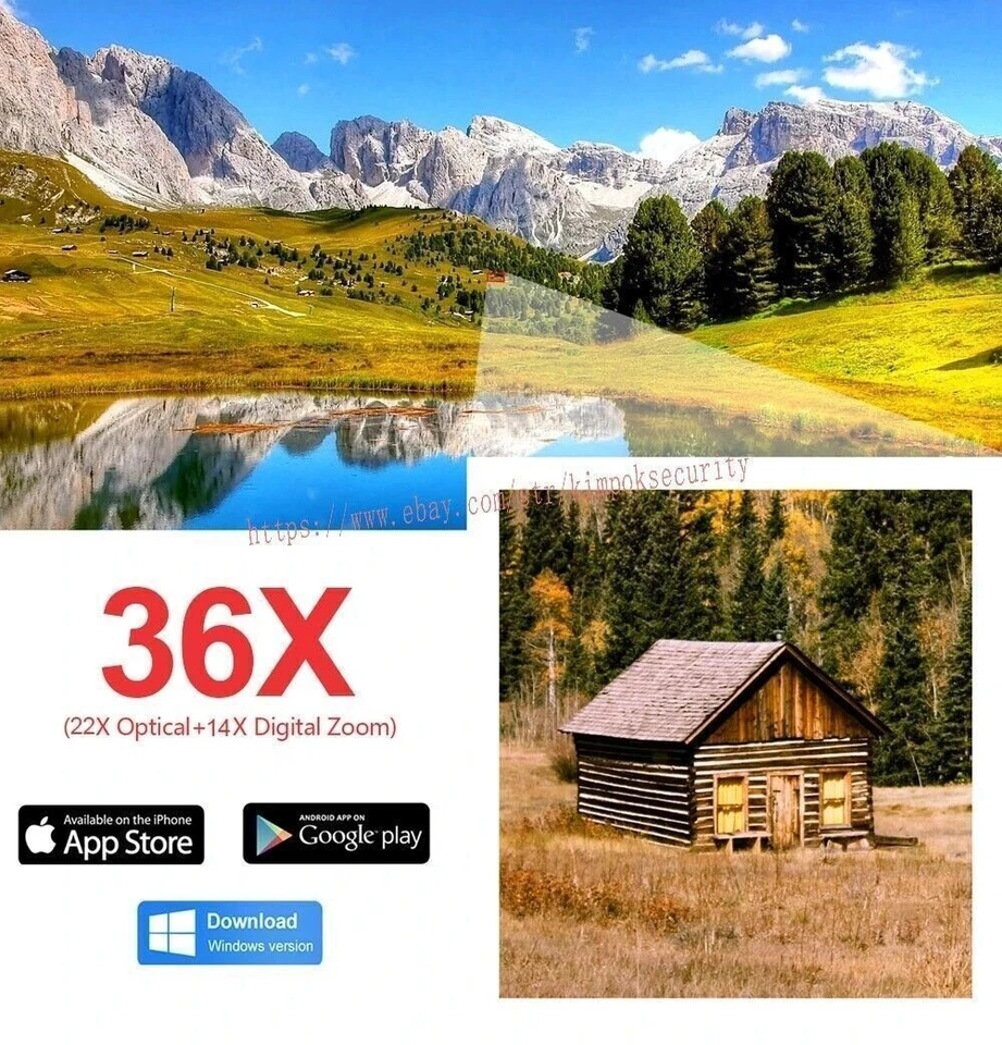 5MP Wifi 36XOptical Zoom Auto Focus Wireless CCTV IP Box Camera Audio Output Lot - Image 2 of 4