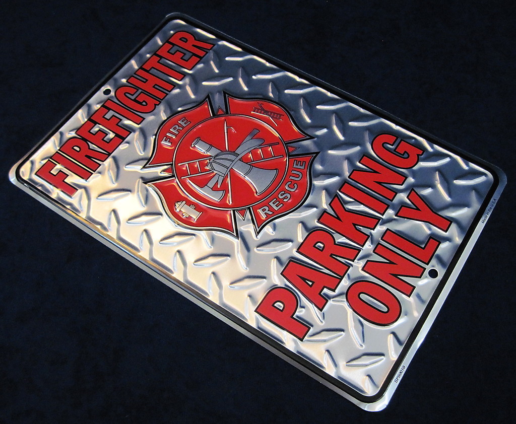 FIREFIGHTER - *US MADE* Embossed Sign - Garage Shop Man Cave Bar Pub Wall Decor