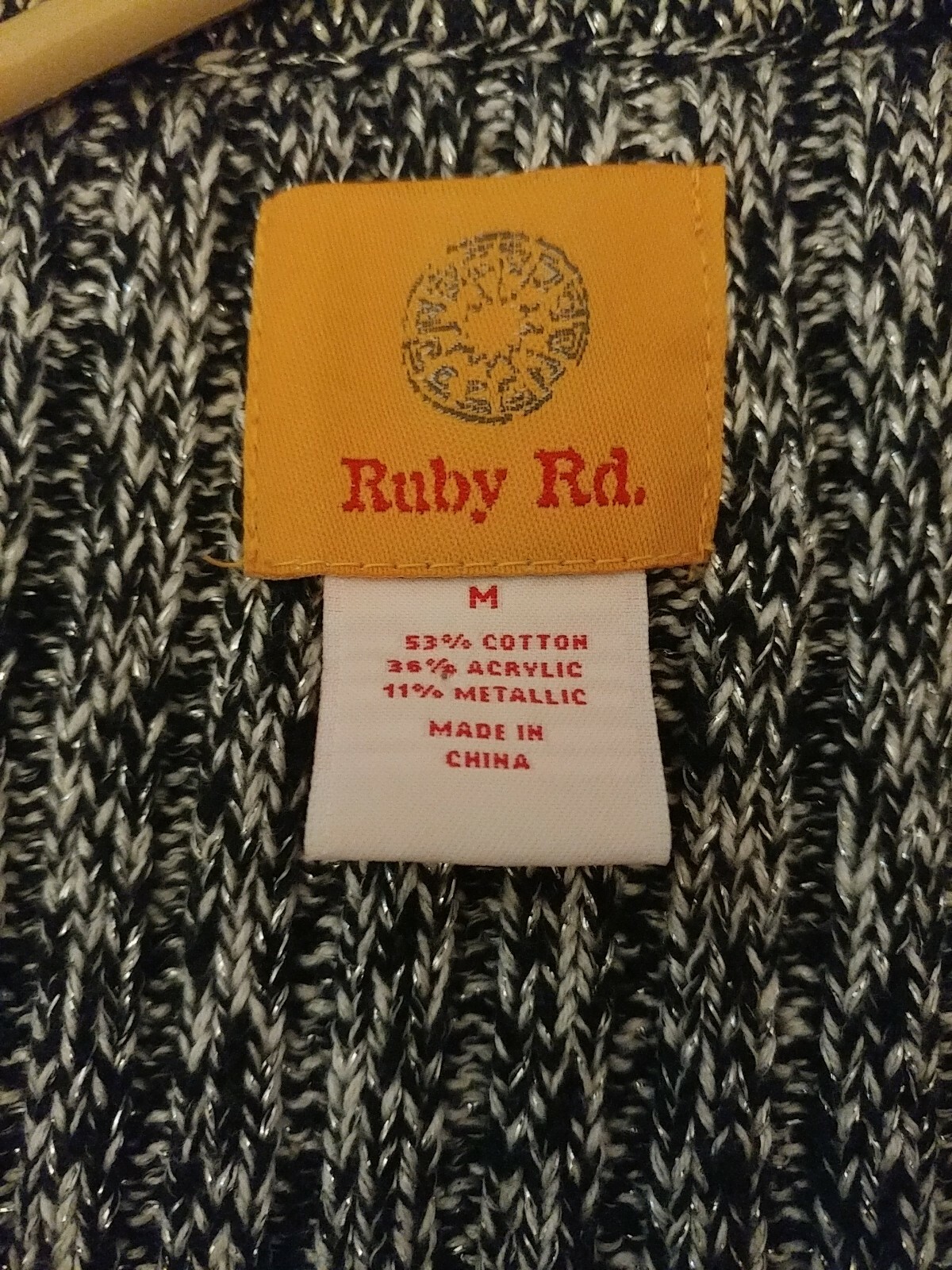 VINTAGE RUBY RD. MEDIUM BUTTON DOWN BLACK AND SLI… - image 3